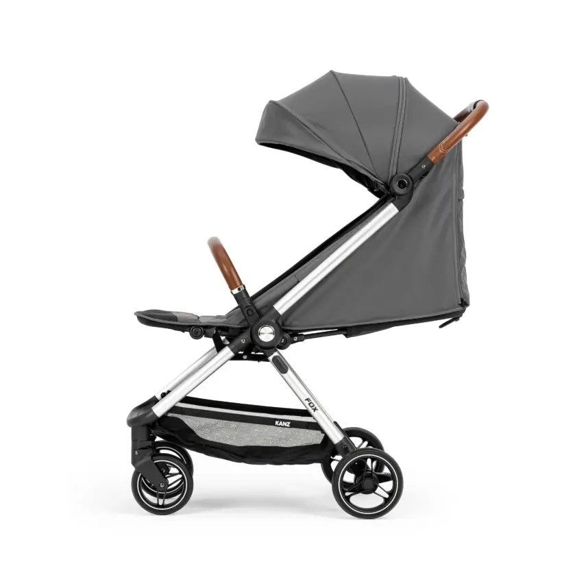 Kanz Fox Tek Elle Otomatik Kapanabilir Kabin Bebek Arabası Gri - 8