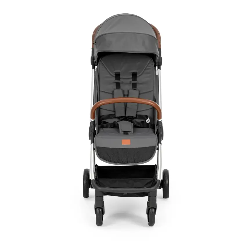 Kanz Fox Tek Elle Otomatik Kapanabilir Kabin Bebek Arabası Gri - 5