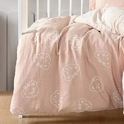 Kanz Jakarlı Müslin Bebek Nevresim Takımı Bearpudra 100x150 - 3