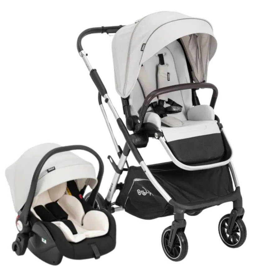 Kanz N-Go Çift Yönlü Tek Elle Katlanabilen Travel Sistem Bebek Arabası Bej - 1