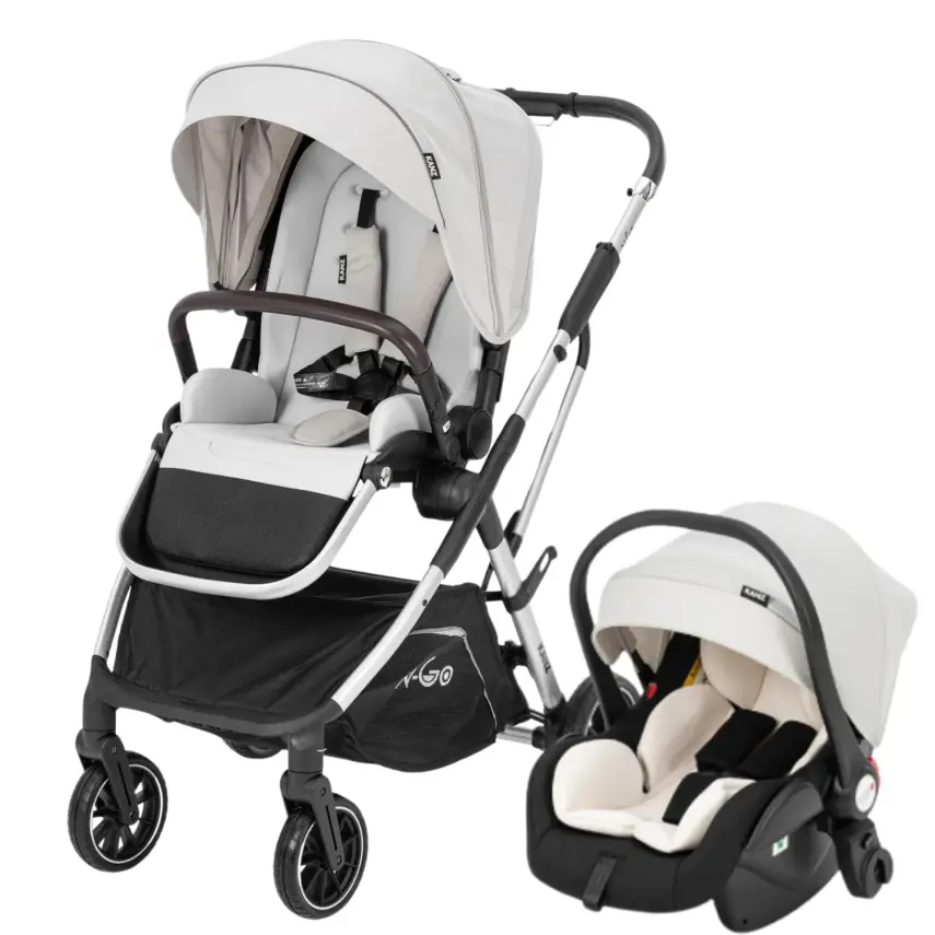 Kanz N-Go Çift Yönlü Tek Elle Katlanabilen Travel Sistem Bebek Arabası Bej - 2