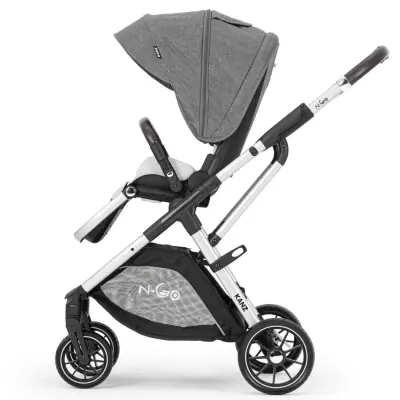Kanz N-Go Çift Yönlü Tek Elle Katlanabilen Travel Sistem Bebek Arabası Gri - 3