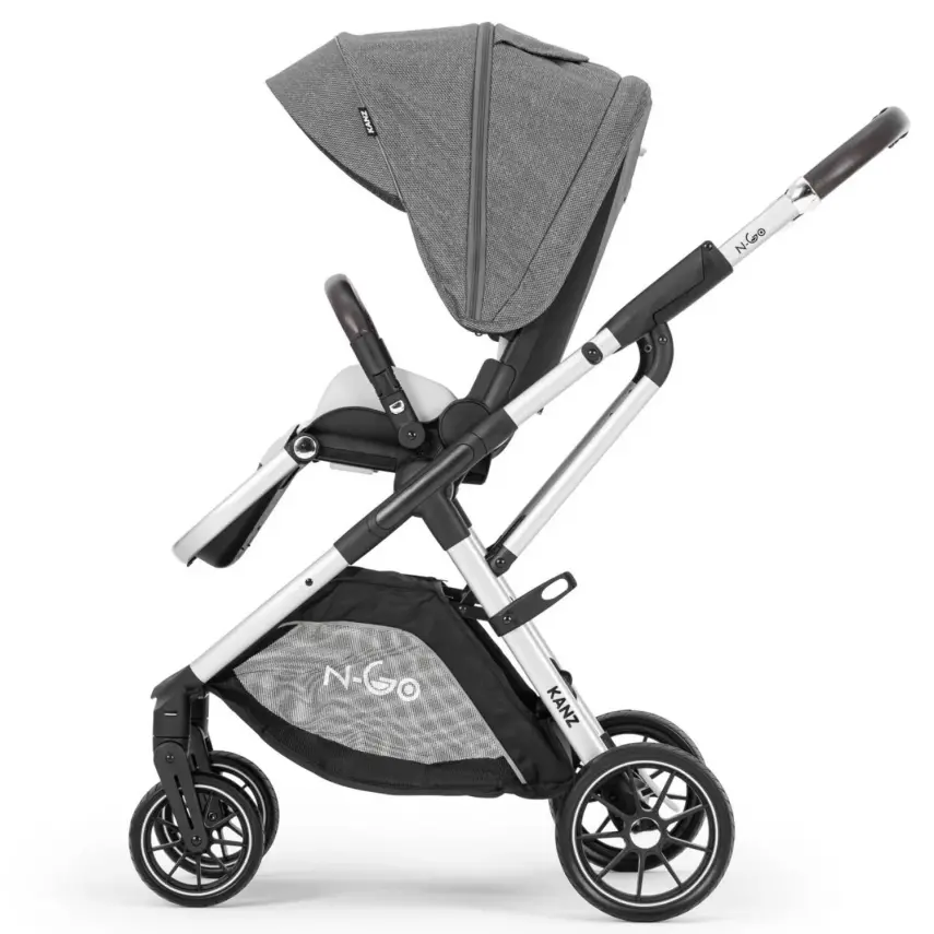 Kanz N-Go Çift Yönlü Tek Elle Katlanabilen Travel Sistem Bebek Arabası Gri - 3