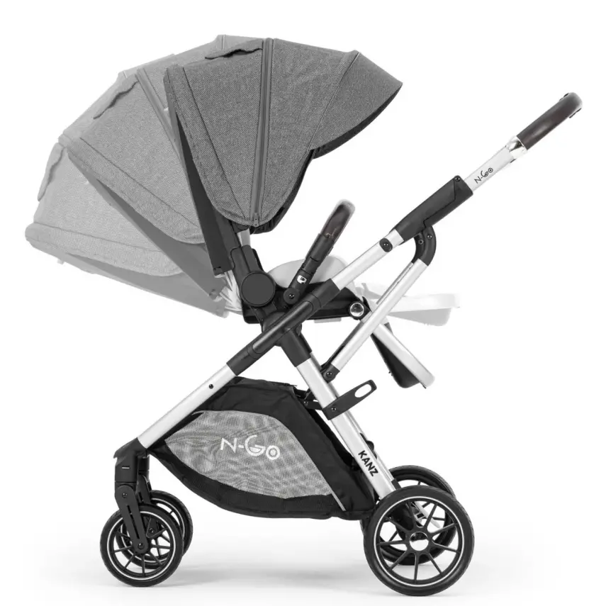 Kanz N-Go Çift Yönlü Tek Elle Katlanabilen Travel Sistem Bebek Arabası Gri - 9