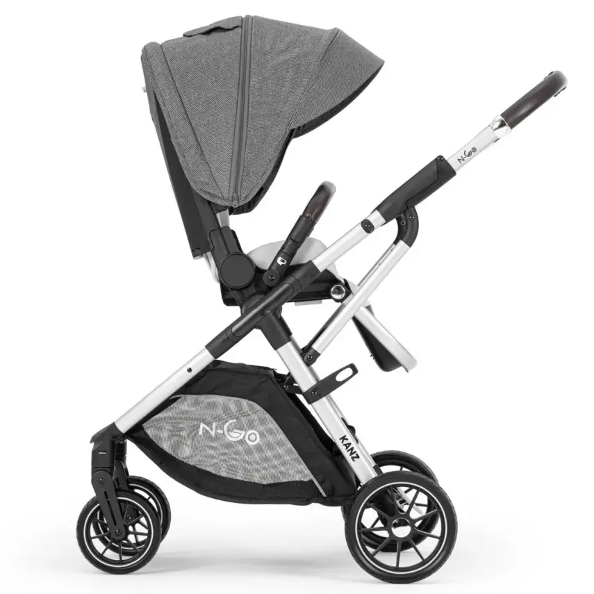 Kanz N-Go Çift Yönlü Tek Elle Katlanabilen Travel Sistem Bebek Arabası Gri - 10