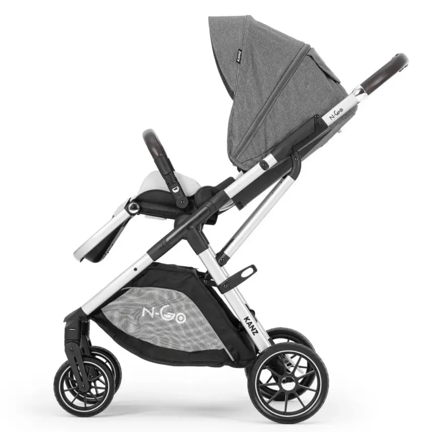 Kanz N-Go Çift Yönlü Tek Elle Katlanabilen Travel Sistem Bebek Arabası Gri - 11