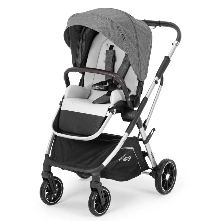 Kanz N-Go Çift Yönlü Tek Elle Katlanabilen Travel Sistem Bebek Arabası Gri - 6