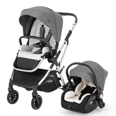 Kanz N-Go Çift Yönlü Tek Elle Katlanabilen Travel Sistem Bebek Arabası Gri (1)