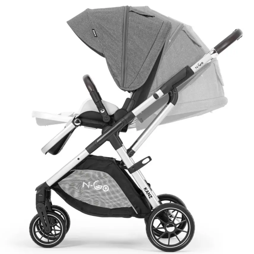 Kanz N-Go Çift Yönlü Tek Elle Katlanabilen Travel Sistem Bebek Arabası Gri - 14