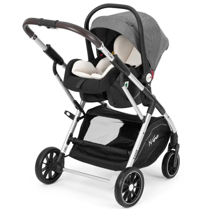 Kanz N-Go Çift Yönlü Tek Elle Katlanabilen Travel Sistem Bebek Arabası Gri - 5
