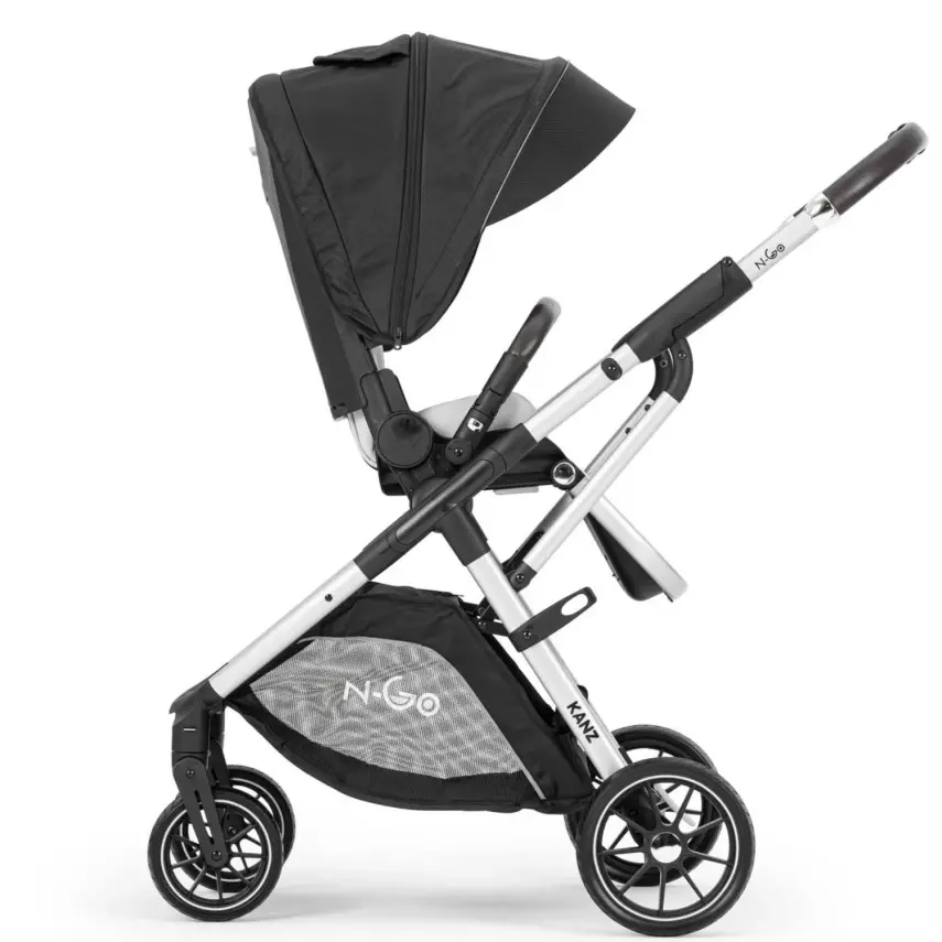 Kanz N-Go Çift Yönlü Tek Elle Katlanabilen  Travel Sistem Bebek Arabası Siyah - 6