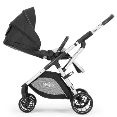 Kanz N-Go Çift Yönlü Tek Elle Katlanabilen  Travel Sistem Bebek Arabası Siyah - 9