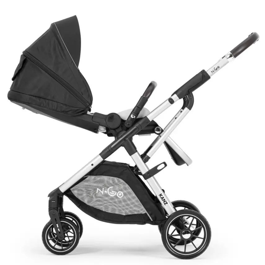 Kanz N-Go Çift Yönlü Tek Elle Katlanabilen  Travel Sistem Bebek Arabası Siyah - 9