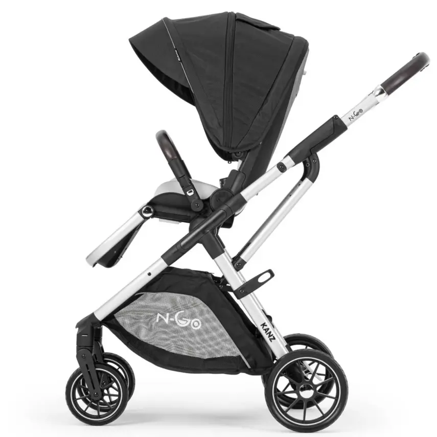 Kanz N-Go Çift Yönlü Tek Elle Katlanabilen  Travel Sistem Bebek Arabası Siyah - 10