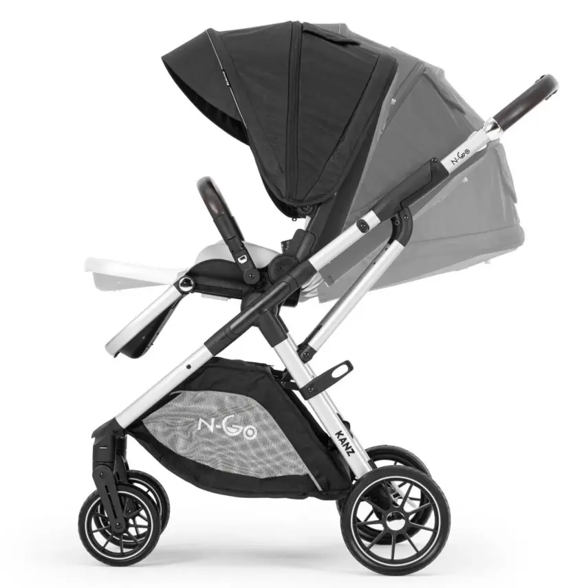 Kanz N-Go Çift Yönlü Tek Elle Katlanabilen  Travel Sistem Bebek Arabası Siyah - 12