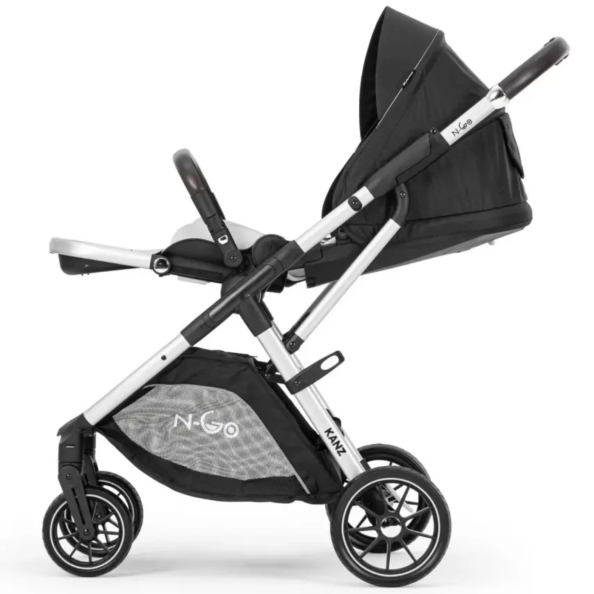 Kanz N-Go Çift Yönlü Tek Elle Katlanabilen  Travel Sistem Bebek Arabası Siyah - 11