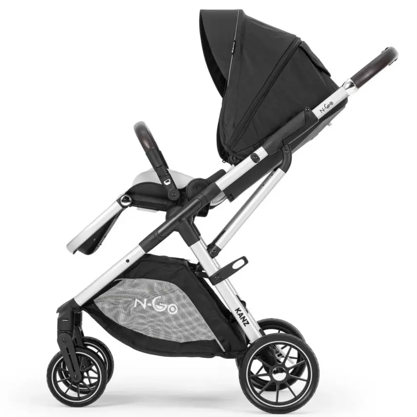 Kanz N-Go Çift Yönlü Tek Elle Katlanabilen  Travel Sistem Bebek Arabası Siyah - 7