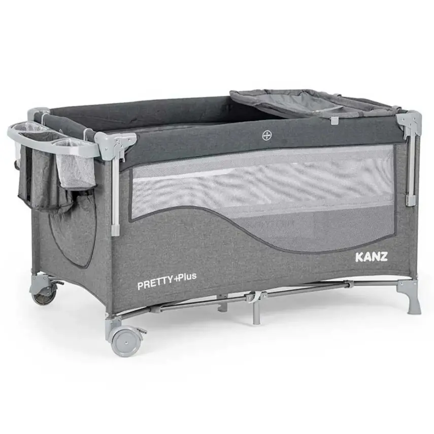 Kanz Pretty Plus Anne Yanı Park Yatak 70X120 Cm Füme - 1