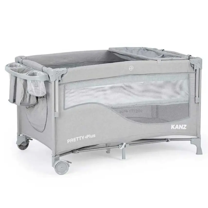 Kanz Pretty Plus Anne Yanı Park Yatak 70X120 Cm Gri - 1