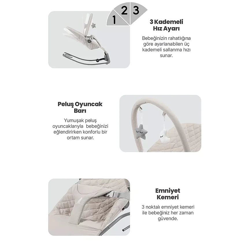 Kanz Robin Elektrikli Pilli Ana Kucağı Beige - 2
