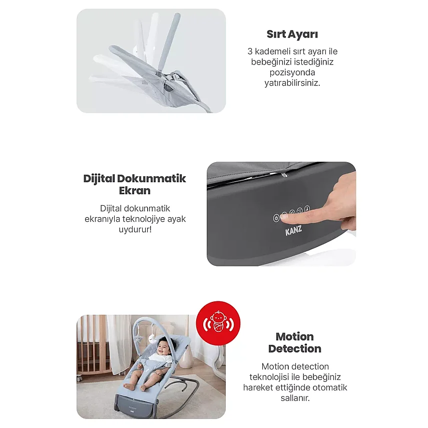 Kanz Robin Elektrikli Pilli Ana Kucağı Blue - 3