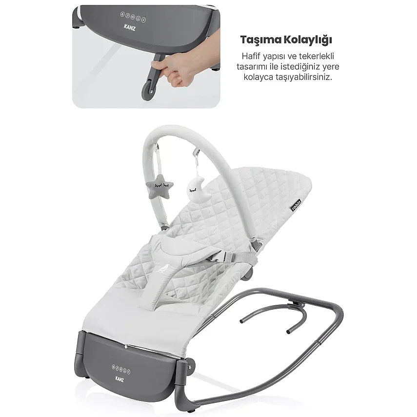 Kanz Robin Elektrikli Pilli Ana Kucağı Grey Green - 6