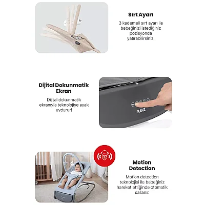 Kanz Robin Elektrikli Pilli Ana Kucağı Khaki - 3