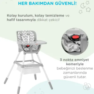 Kanz Seul Sepetli Basic Mama Sandalyesi Beyaz - 6