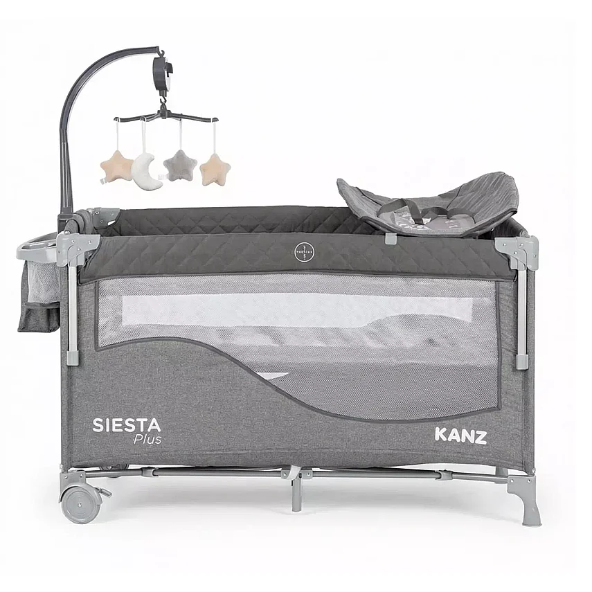 Kanz Siesta Plus Dönenceli Anne Yanı Oyun Parkı 70x120 cm  Füme - 1