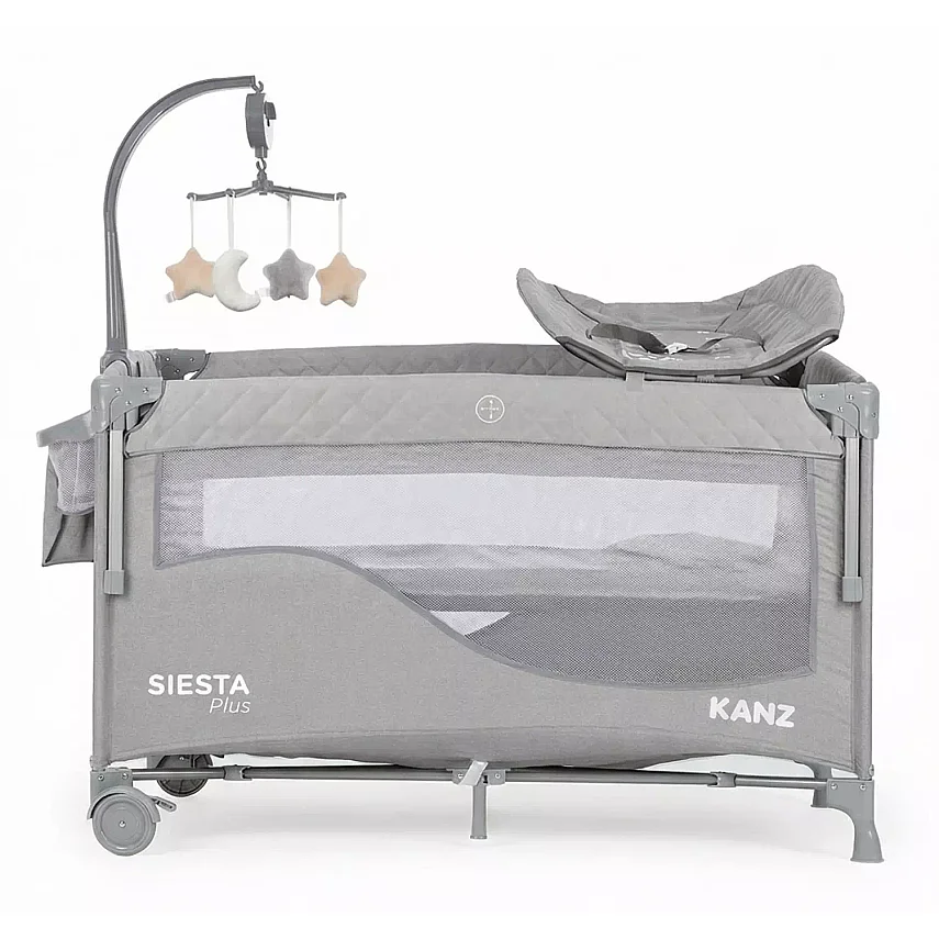 Kanz Siesta Plus Dönenceli Anne Yanı Oyun Parkı 70x120 cm Gri - 1