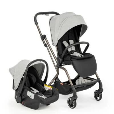 Kanz Smart Çift Yönlü Tek Elle Kapanır Kompakt Travel Sistem Bebek Arabası Gri