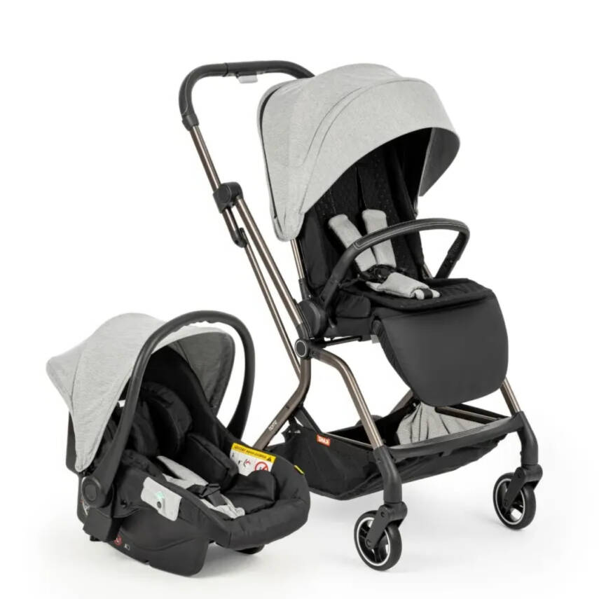 Kanz Smart Çift Yönlü Tek Elle Kapanır Kompakt Travel Sistem Bebek Arabası Gri - 1