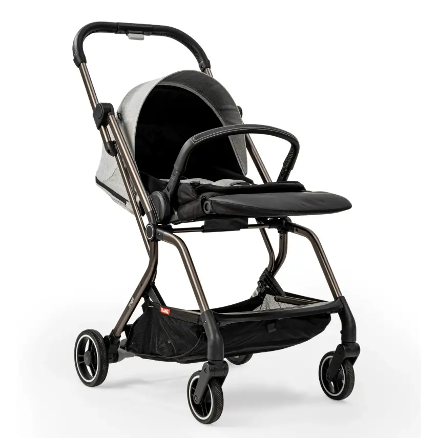Kanz Smart Çift Yönlü Tek Elle Kapanır Kompakt Travel Sistem Bebek Arabası Gri - 5