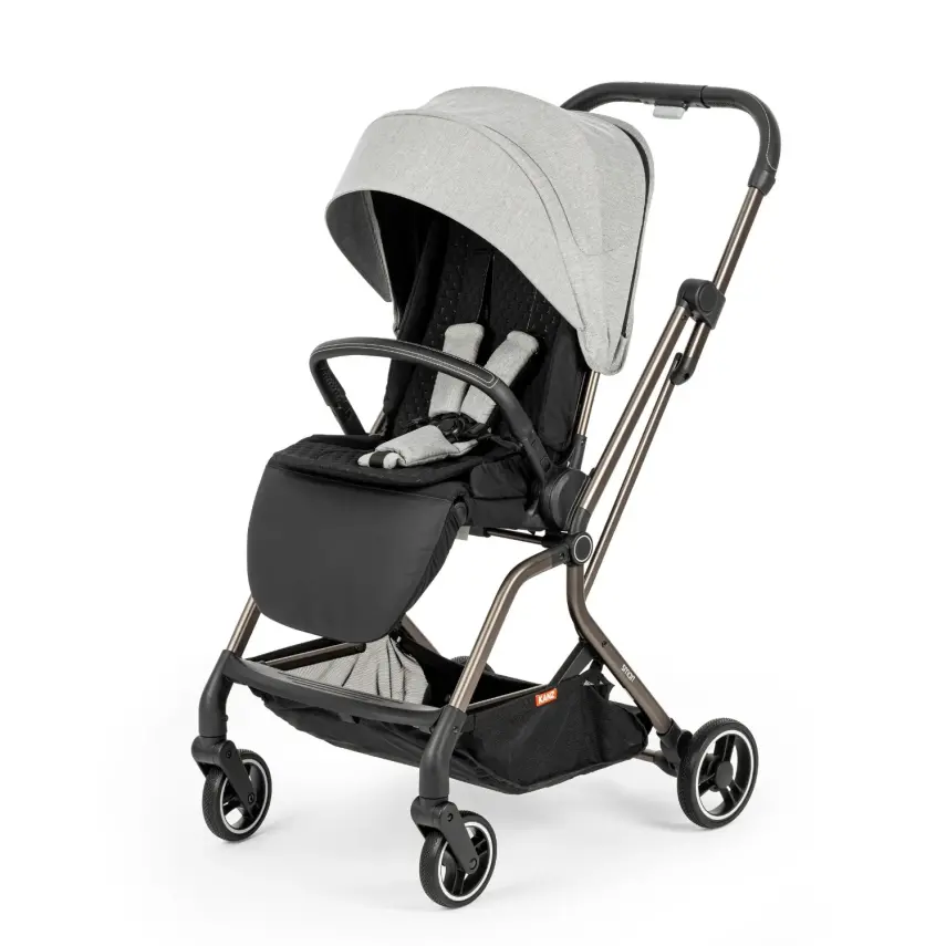 Kanz Smart Çift Yönlü Tek Elle Kapanır Kompakt Travel Sistem Bebek Arabası Gri - 4