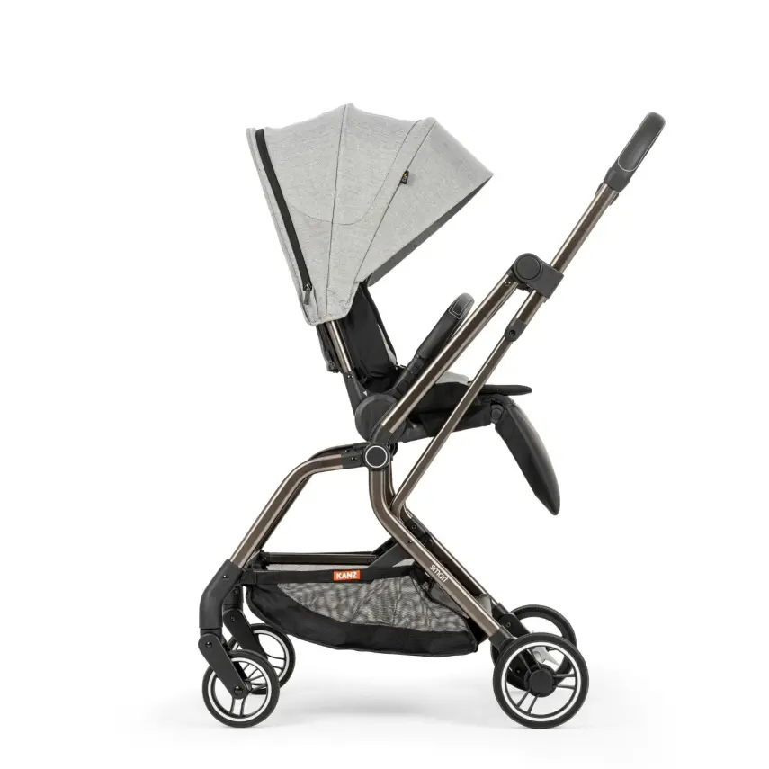 Kanz Smart Çift Yönlü Tek Elle Kapanır Kompakt Travel Sistem Bebek Arabası Gri - 19
