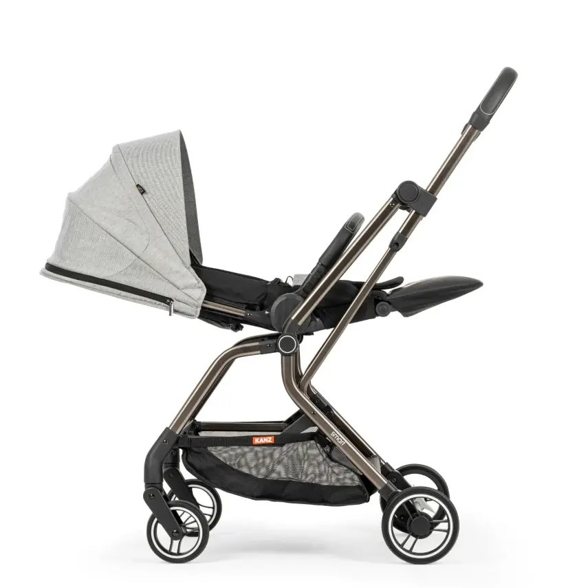 Kanz Smart Çift Yönlü Tek Elle Kapanır Kompakt Travel Sistem Bebek Arabası Gri - 22