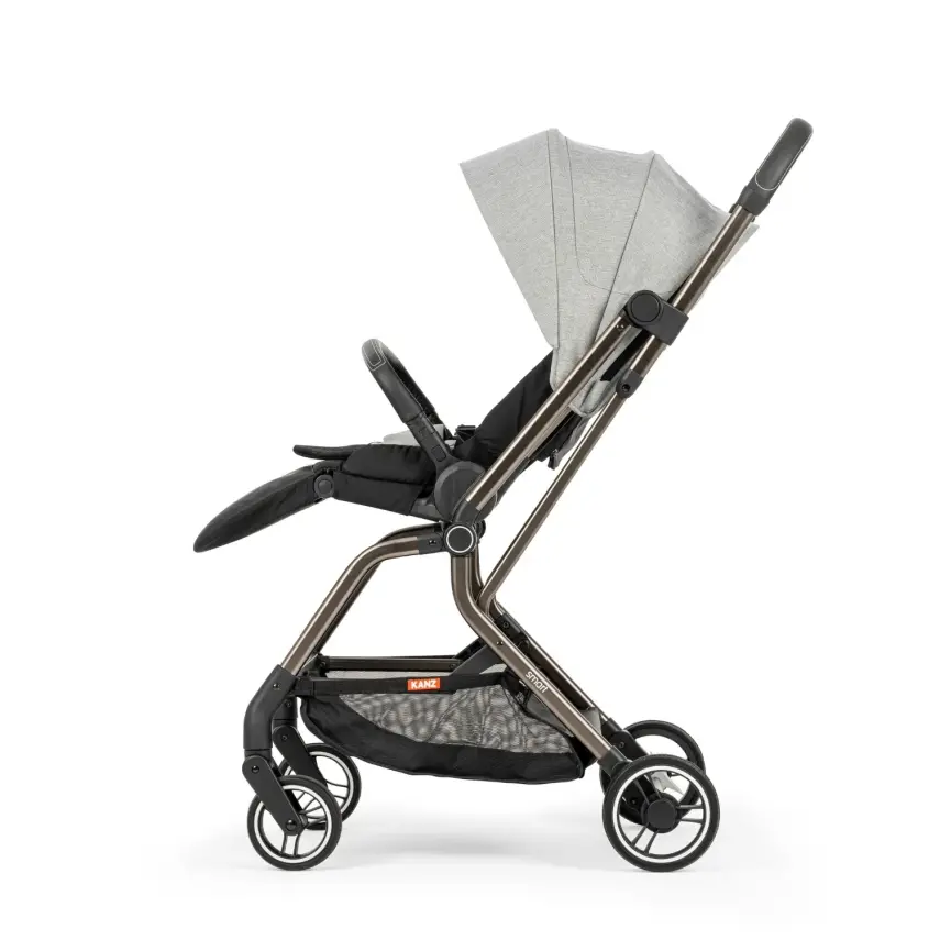 Kanz Smart Çift Yönlü Tek Elle Kapanır Kompakt Travel Sistem Bebek Arabası Gri - 11