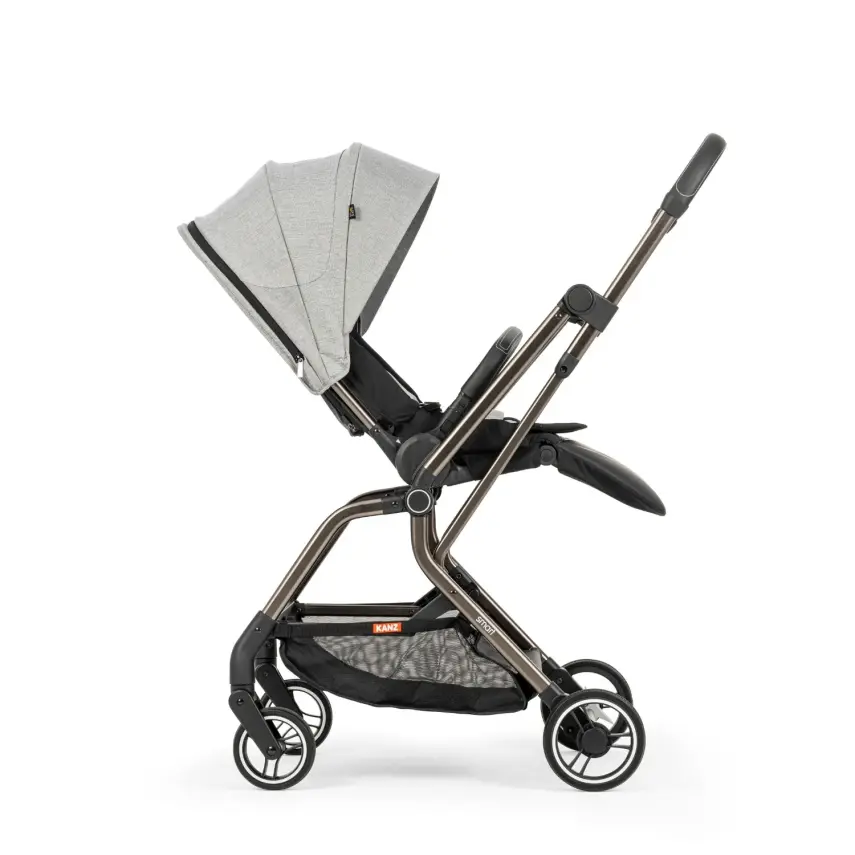 Kanz Smart Çift Yönlü Tek Elle Kapanır Kompakt Travel Sistem Bebek Arabası Gri - 14