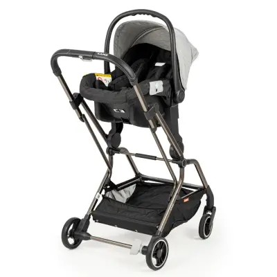 Kanz Smart Çift Yönlü Tek Elle Kapanır Kompakt Travel Sistem Bebek Arabası Gri - 6
