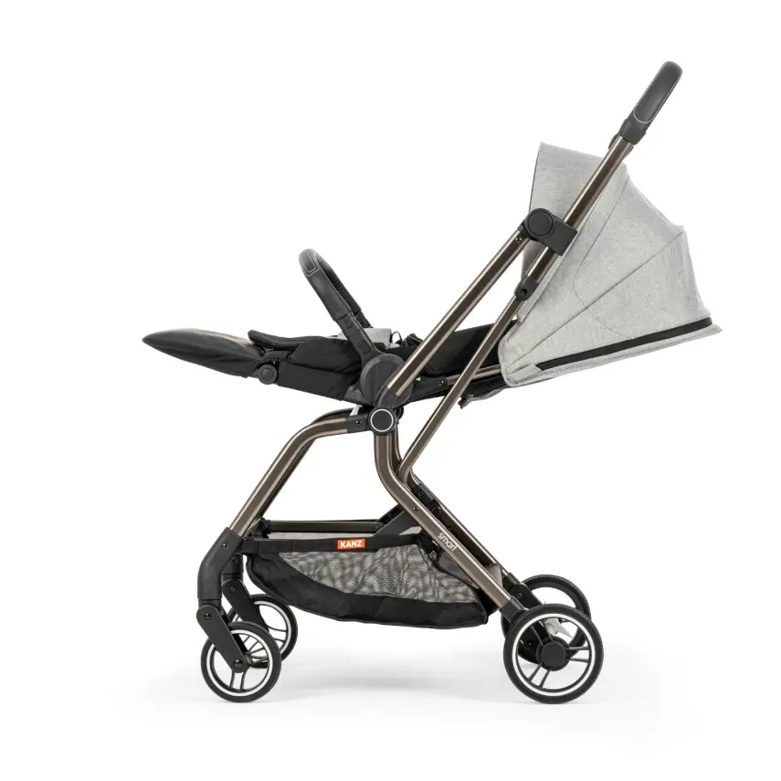 Kanz Smart Çift Yönlü Tek Elle Kapanır Kompakt Travel Sistem Bebek Arabası Gri - 10