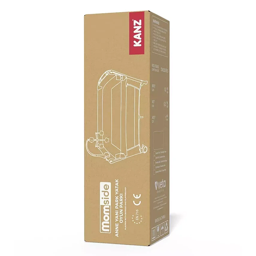 Kanz Momside Anne Yanı Oyun Parkı 70x110 cm Moonlight Grey - 13