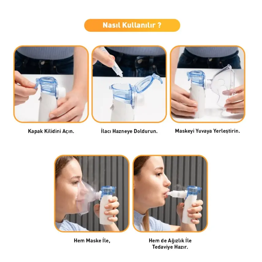 Kanz Taşınabilir Mesh Nebulizatör Şarjlı - 13