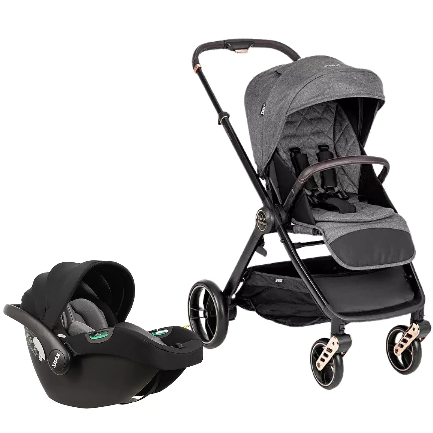Kanz X-Go Ultimate Travel Sistem Bebek Arabası Rose Gold Gri