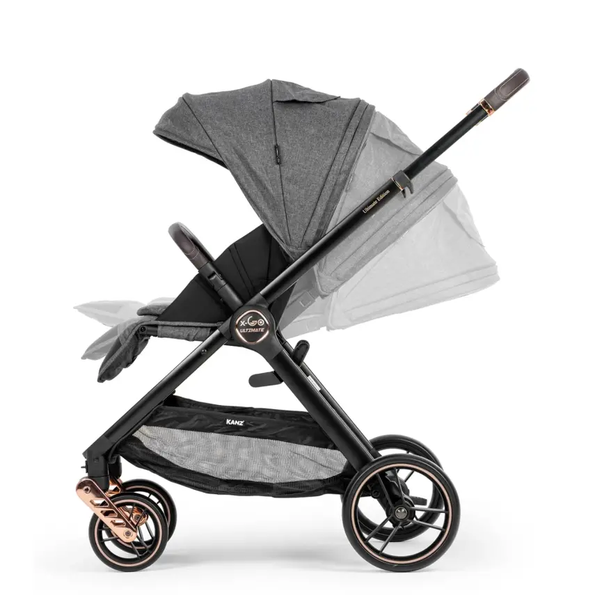 Kanz X-Go Ultimate Çift Yönlü Travel Sistem-Seyahat Sistem Bebek Arabası Rose Gold Gri - 17