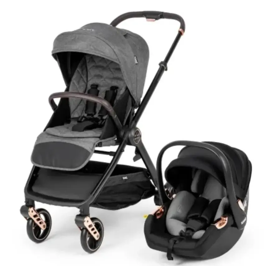Kanz X-Go Ultimate Çift Yönlü Travel Sistem-Seyahat Sistem Bebek Arabası Rose Gold Gri - 2