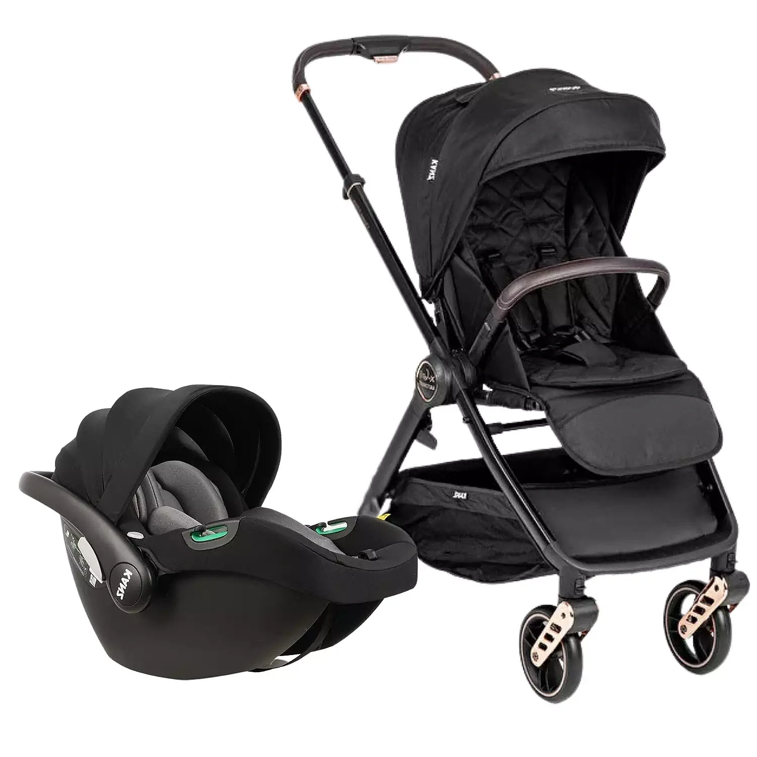 Kanz X-Go Ultimate Travel Sistem Bebek Arabası Rose Gold Siyah