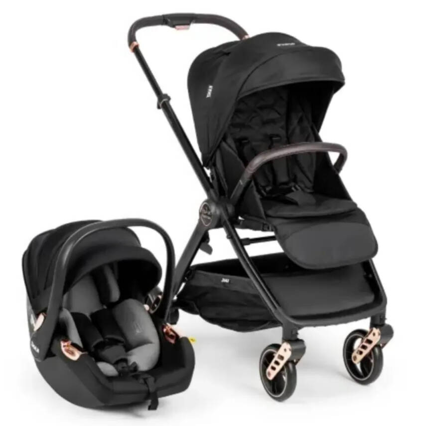 Kanz X-Go Ultimate Çift Yönlü Travel Sistem-Seyahat Sistem Bebek Arabası Rose Gold Siyah   - 1