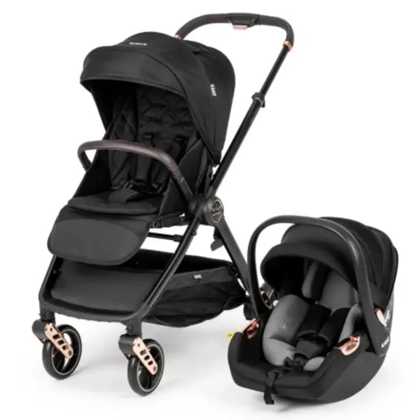 Kanz X-Go Ultimate Çift Yönlü Travel Sistem-Seyahat Sistem Bebek Arabası Rose Gold Siyah   - 2