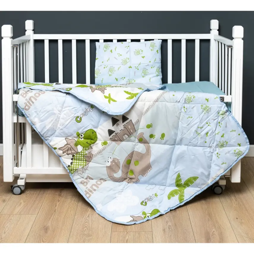Kidboo Bebek Nevresim Seti Dino 3 Parça Çantalı 100X150 - 1