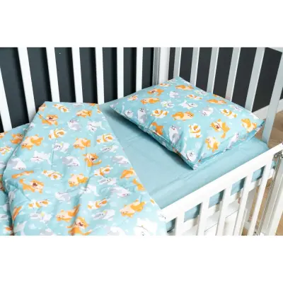 Kidboo Bebek Nevresim Seti Kedi 3 Parça Çantalı 100X150 - 2